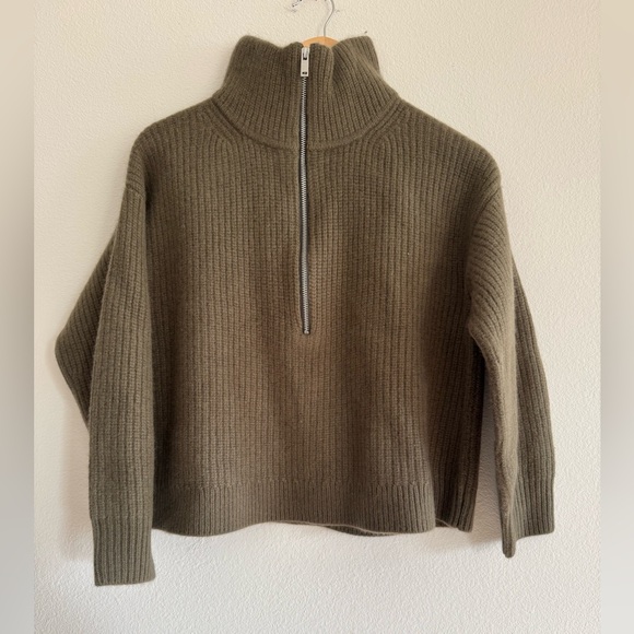 Everlane The Half Zip Sweater in Luxe Merino, Size Medium - Picture 4 of 9